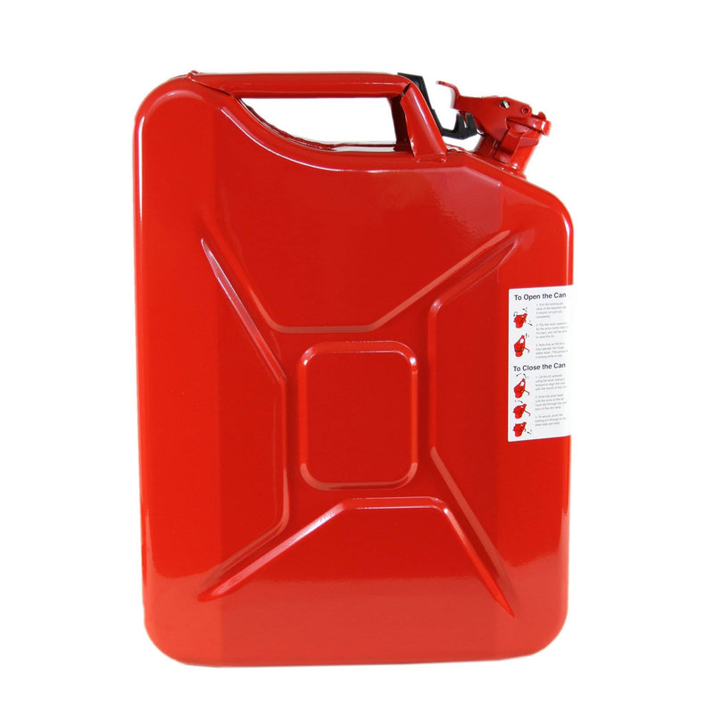 Wavian 5.3 Gal/20 L CARB Jerry Can and 2.6 Gal/9.8 L Steel Jerry Can, Red
