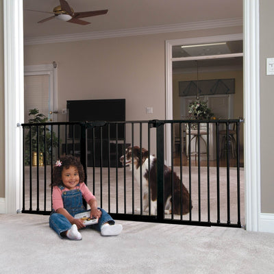 Gateway Heavy Duty Steel Baby and Kids Doorway Safety Gate, Black (Open Box)
