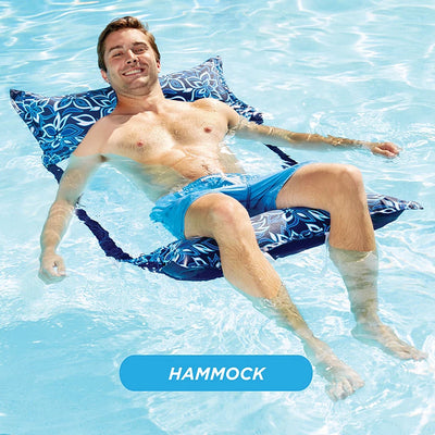 Aqua Leisure 4 in 1 Inflatable Supreme Monterey Hammock Pool Float, Orchid Blue