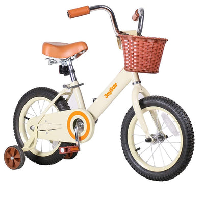 Joystar Vintage 16 Inch Ages 4 to 7 Kids Wheel Bike with Basket, Tan (Open Box)