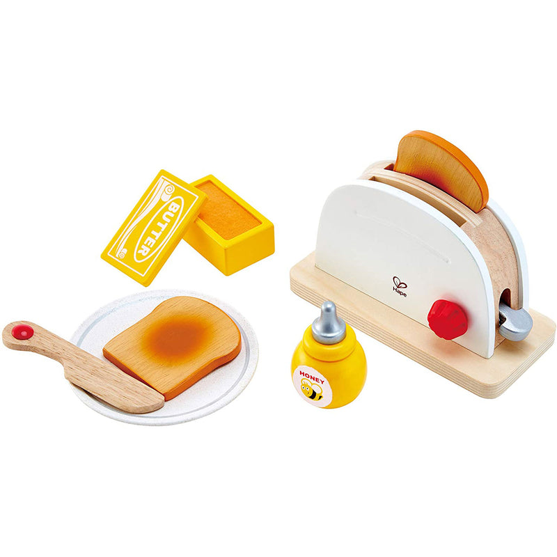 Hape Pop Up Toaster Kids Wooden Pretend Kitchen Toaster Appliance Play Set Toy