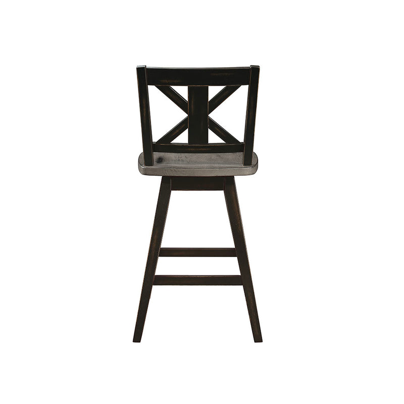 Homelegance Amsonia Decor Swivel Bar Counter Height Chair Stool, Black (2 Pack)