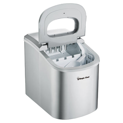 Magic Chef Portable Countertop Ice Maker, 27 Pounds Per Day, Silver (For Parts)