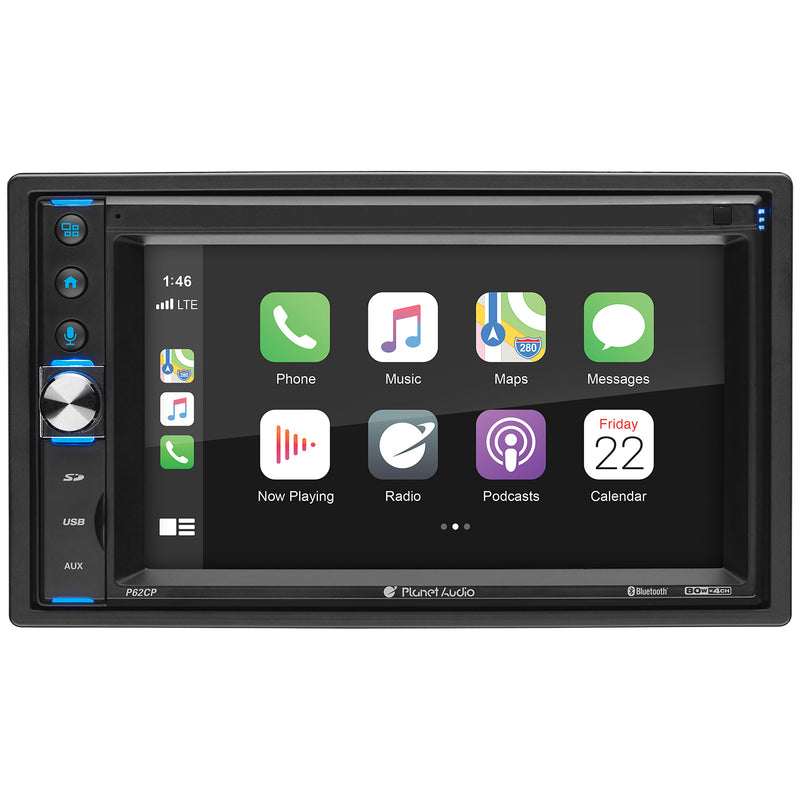 Planet Audio P62CP Double DIN Bluetooth Touchscreen Car Audio Multimedia Player