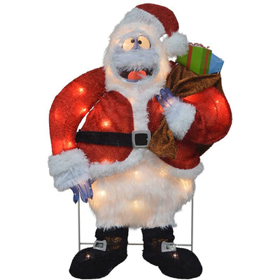 ProductWorks Rudolph 24in Snowman Santa Pre Lit Christmas Yard Decoration (Used)
