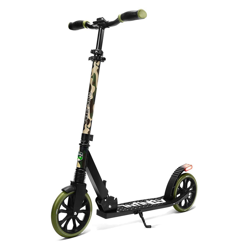 SereneLife SLTS13 Folding Kick Scooter with Large Wheels for Adults & Kids, Camo