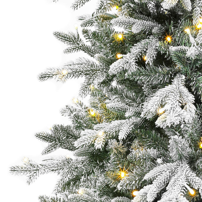 Evergreen Classics 7 Ft Pre-Lit Flocked Natural Pine Christmas Tree (Open Box)