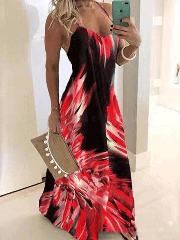 Flame Print Camisole Dress