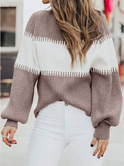 Turtleneck contrast sweater
