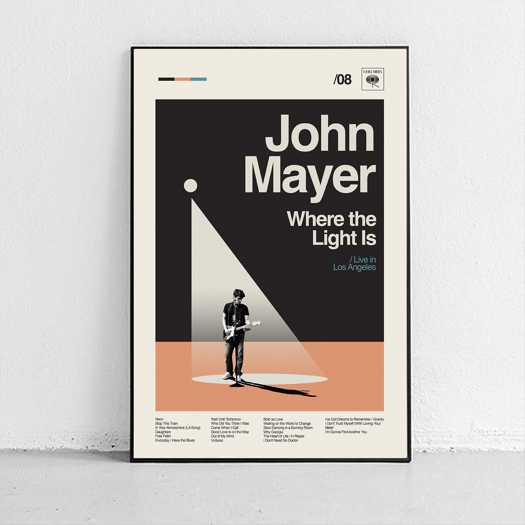 John Mayer Live Midcentury Art Print Sandgrain Studio
