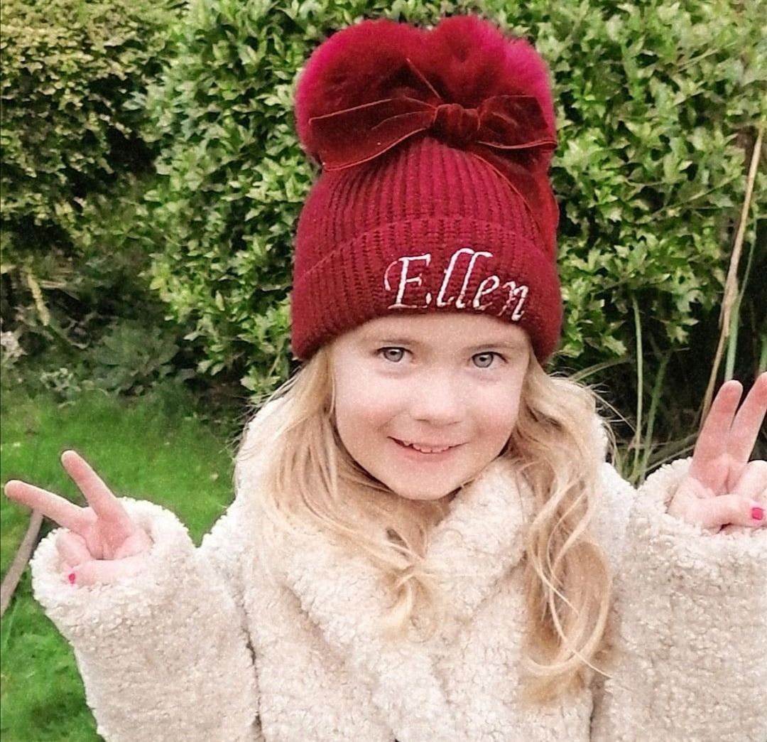 pom pom hat personalised