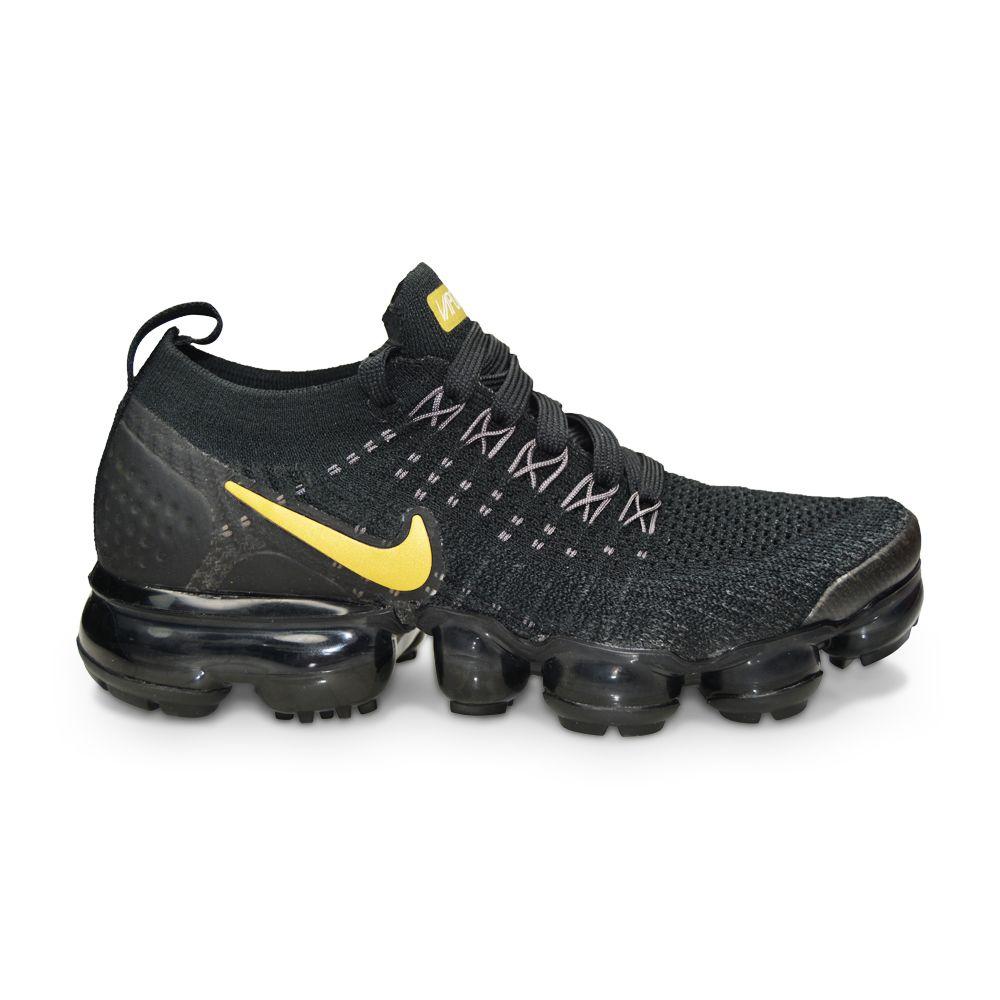 vapormax black with gold check