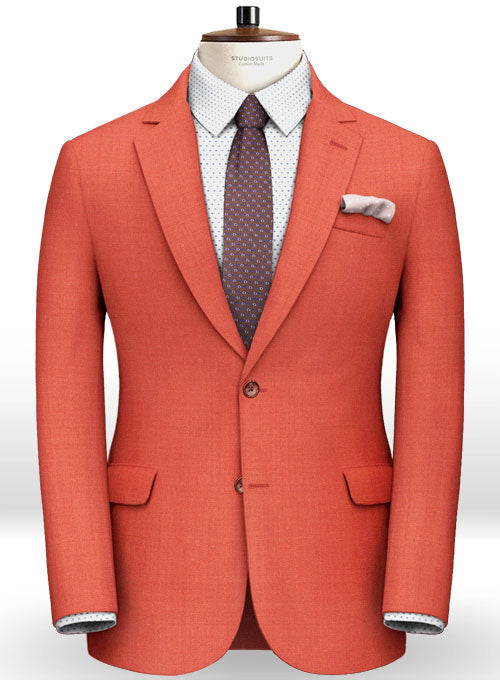 Azure Red Wool Suit - StudioSuits
