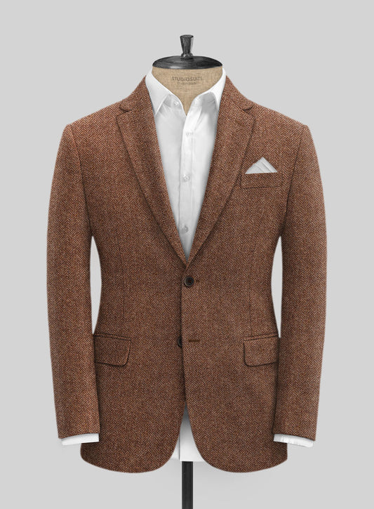 Harris Tweed Rust Herringbone Jacket - StudioSuits