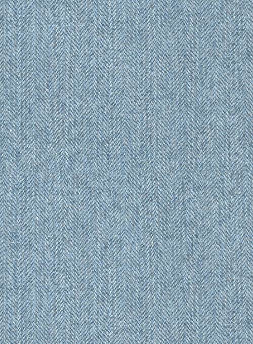 Light Blue Herringbone Tweed Jacket - StudioSuits