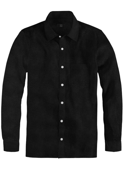 Pure Black Linen Shirt