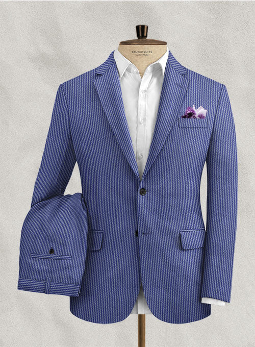 Solbiati Azure Blue Seersucker Suit - StudioSuits