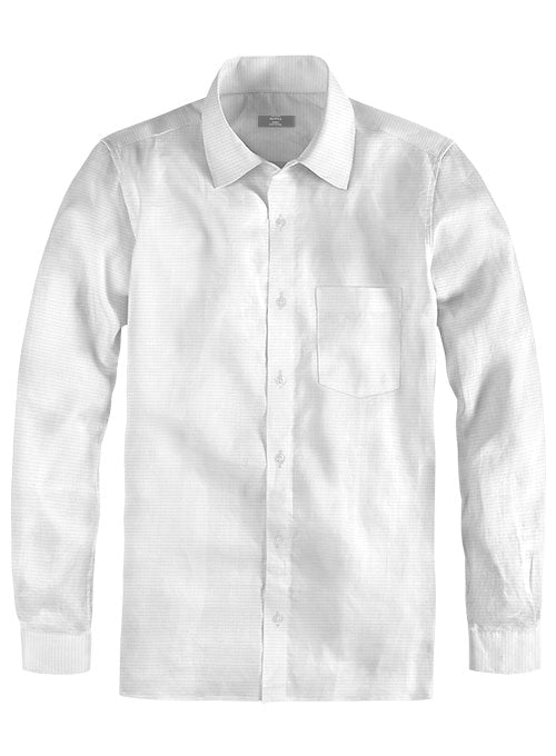 White Self Design Shirt