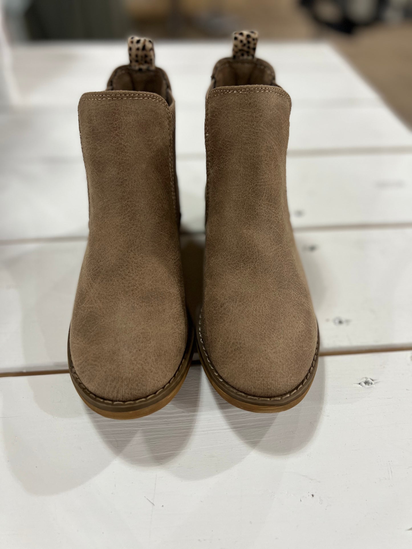Very G taupe “Blake” booties