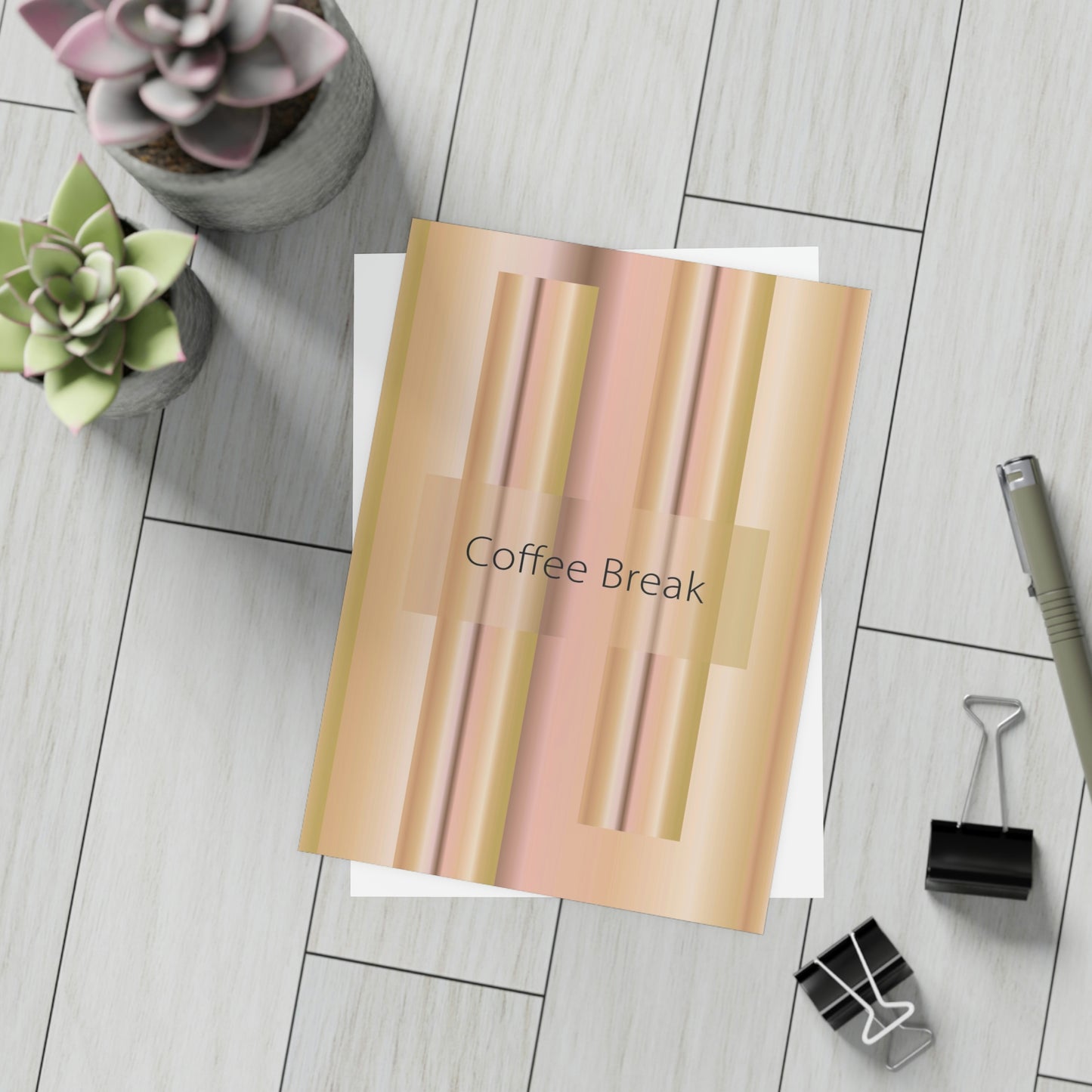 Art Greeting Postcard Vertical (10, 30, and 50pcs) Coffee Break - Design No.100
