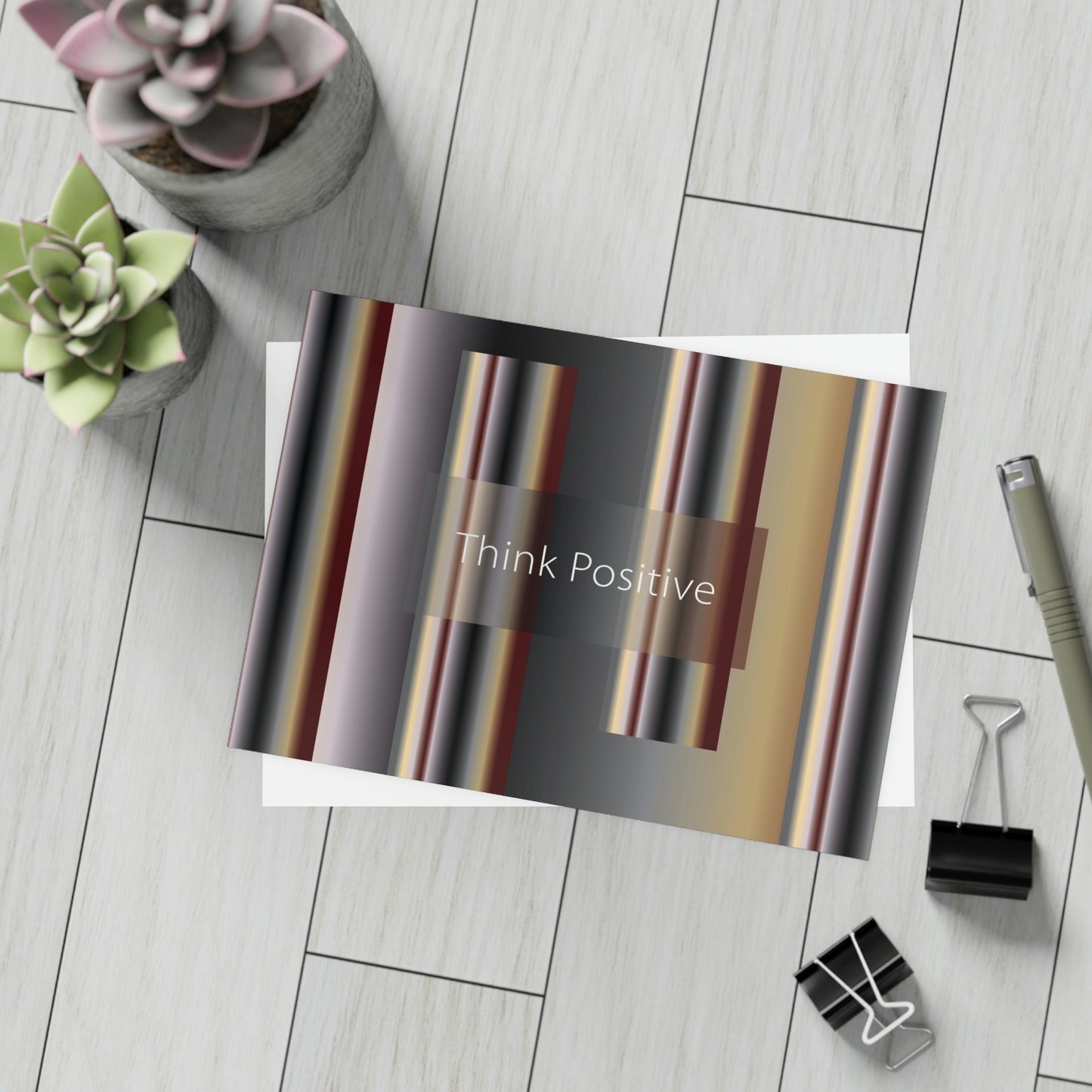 Art Greeting Postcard Horizontal (10, 30, and 50pcs) Think Positive - Design No.700