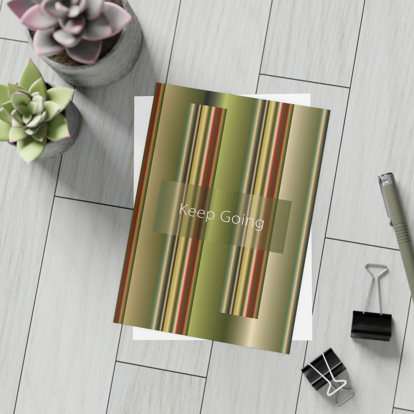 Unfolded Greeting Cards Vertical(10, 30, and 50pcs) Keep Going - Design No.300
