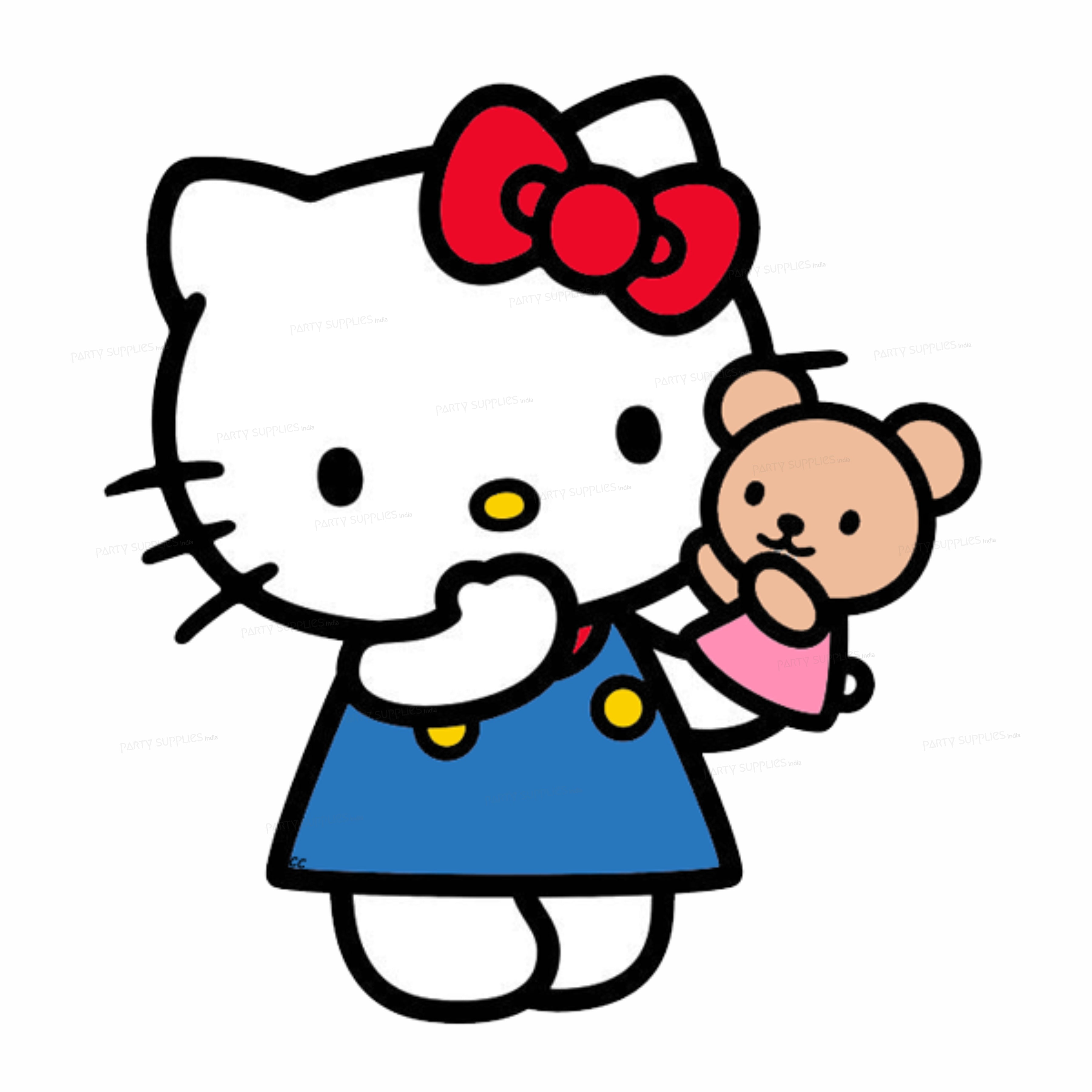 Hello Kitty Theme with Doll in Hand Cutout | Birthday Party Supplies