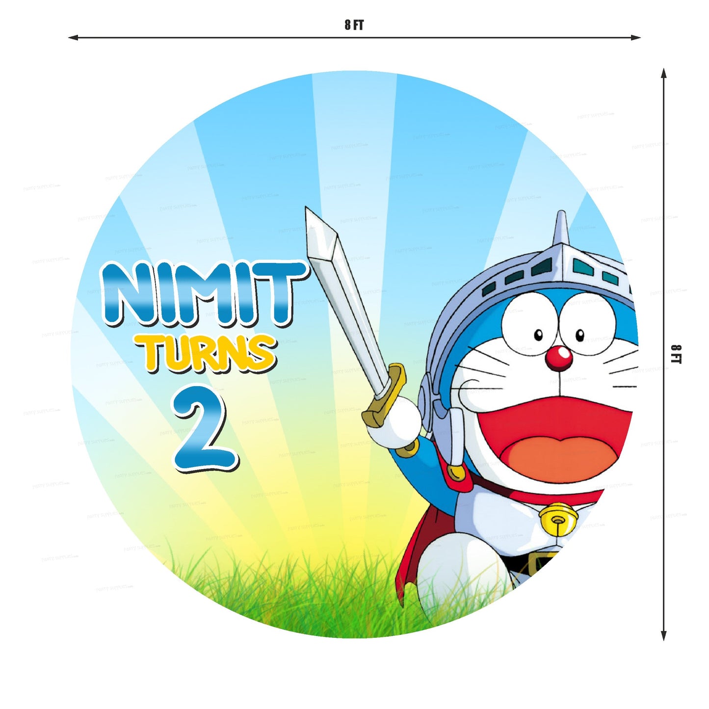 PSI Doraemon Theme Round Backdrop