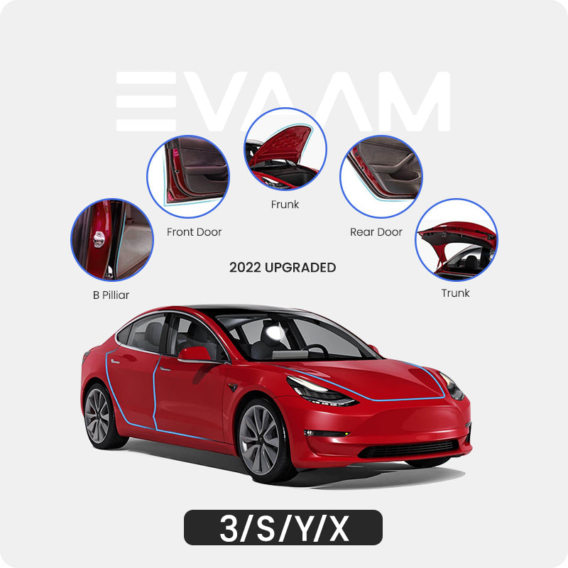 Ass ondsindet æg EVAAM® Car Door Seal Kit Soundproof Rubber for Tesla Accessories | EVAAM
