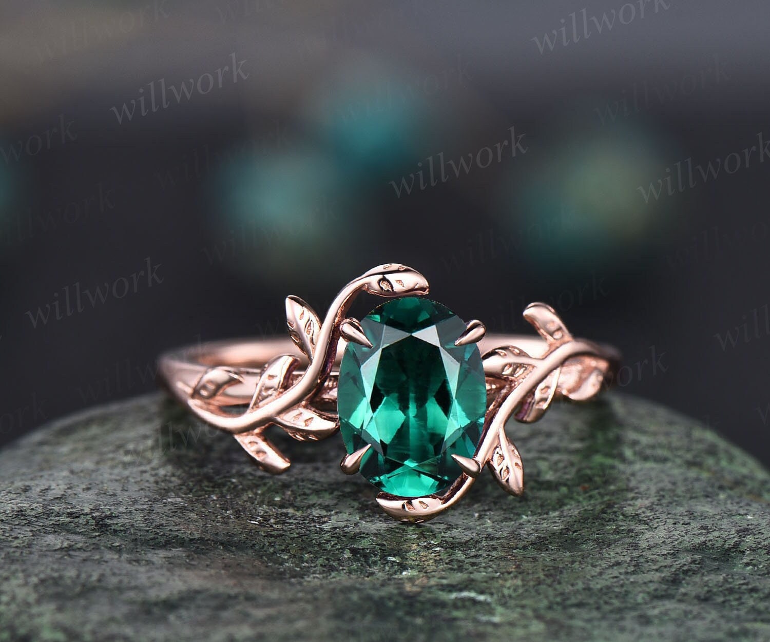 gedragen Ster Nutteloos Oval cut emerald ring gold silver for women green emerald engagement r –  Willwork Jewelry