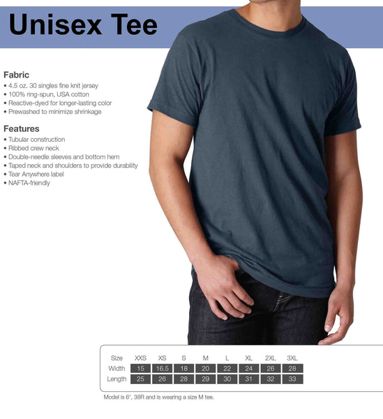 Unisex Tee Size Chart