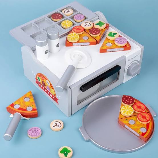 wooden pizza oven toy