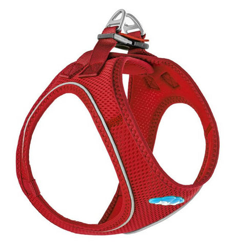 Plush step in dog harness - side view