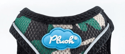 Plush step in dog harness - camo