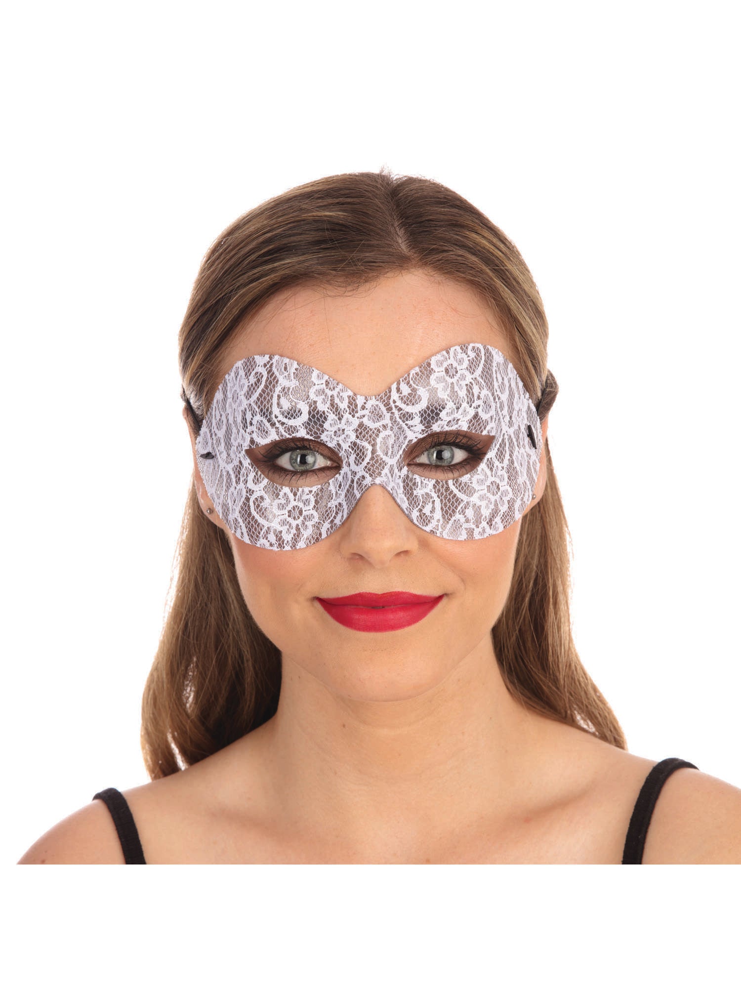 White Lace Domino Mask 