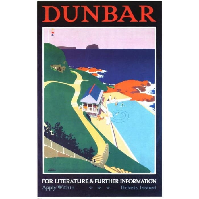 Vintage LNER Dunbar Railway Poster Print A3/A4