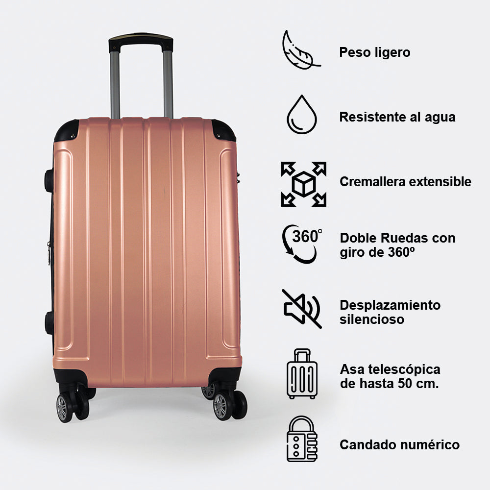 Maleta cabina barata XS/S 50cm/55cm maleta de viaje de ABS Rosa dorado – 1990s