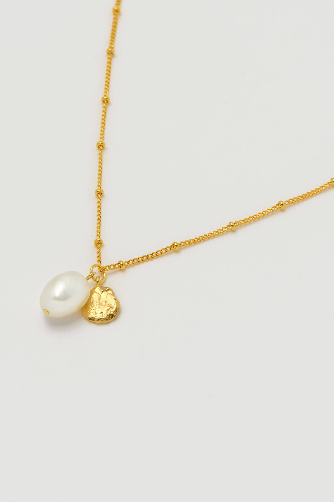 Gold Plated Coin And Pearl Necklace | Estella Bartlett