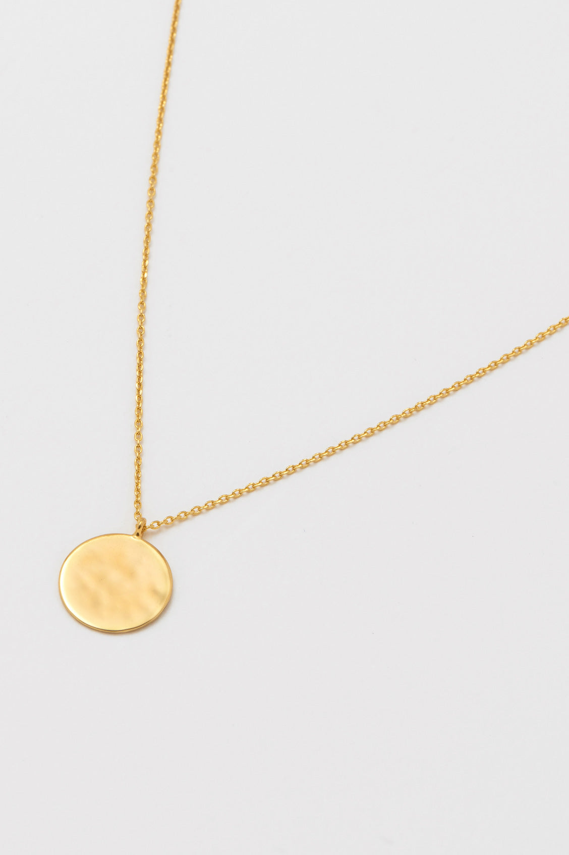 Leona Flat Hammered Necklace Gold