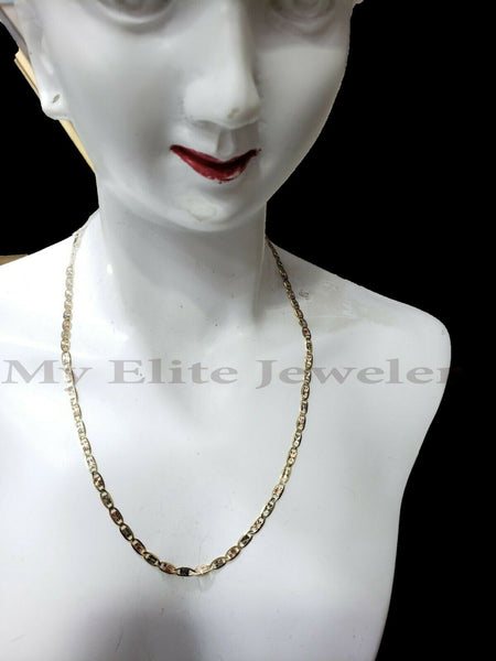 Details about   10k Gold Ladies Necklace 18" Chain Trio Gold 10k ORO CADENA DE CORAZON 18” 