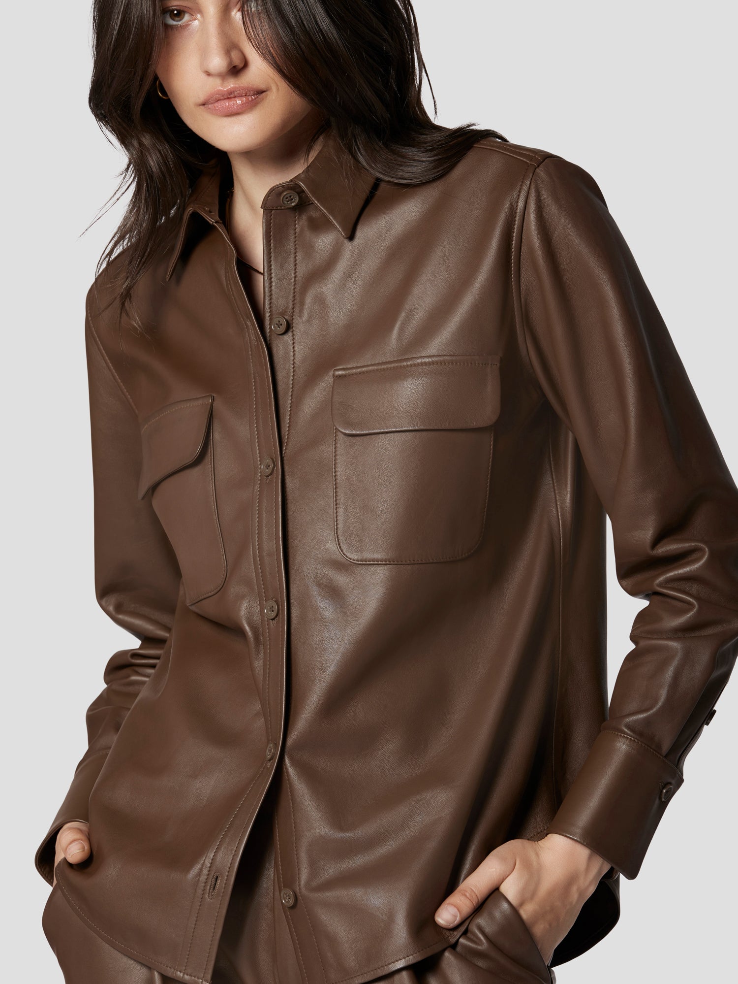 Desert Palm Brown Women's Leather Signature Shirt Desert Palm Brown –  Equipment