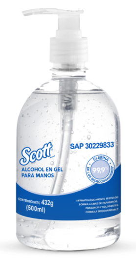 Alcohol Gel Scott para Manos y Brazos - (12 Unidades x 500ml)