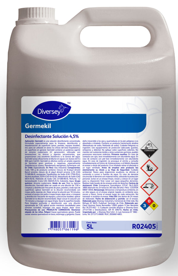 Germekil Desinfectante Amonios Cuaternarios- (5LT)