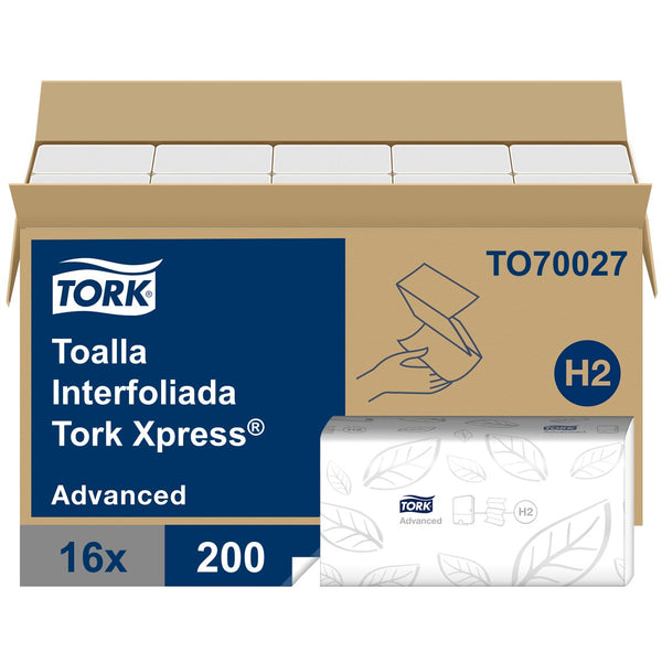 Toalla Interfoliada Tork Advanced - (16 Paquetes x 200 Hojas)