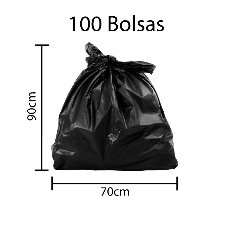 Bolsa De Basura Negra De 70cm X 90cm - (100 Unidades)