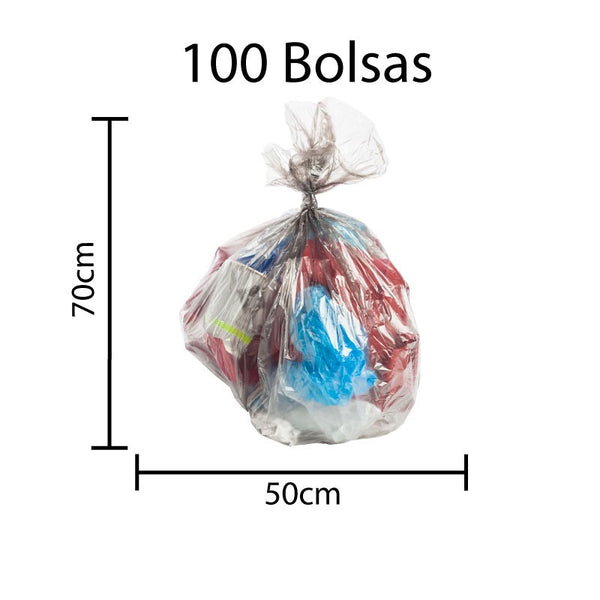Bolsa De Basura Transparente De 50cm X 70cm X 0,4micras - (100 Unidades)