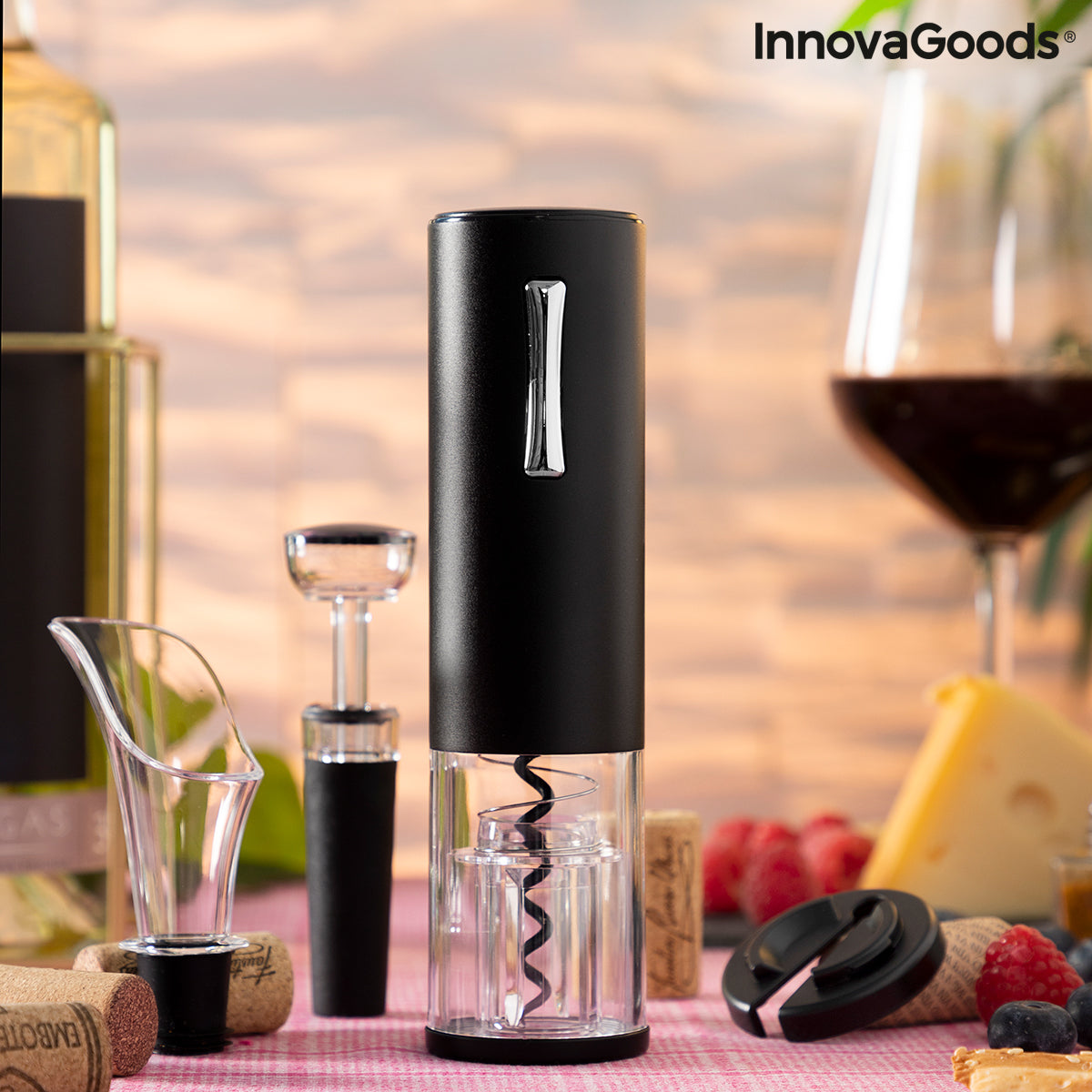 Refrein voorbeeld charme Oplaadbare elektrische kurkentrekker met wijnaccessoires Corklux Innov –  InnovaGoods Store