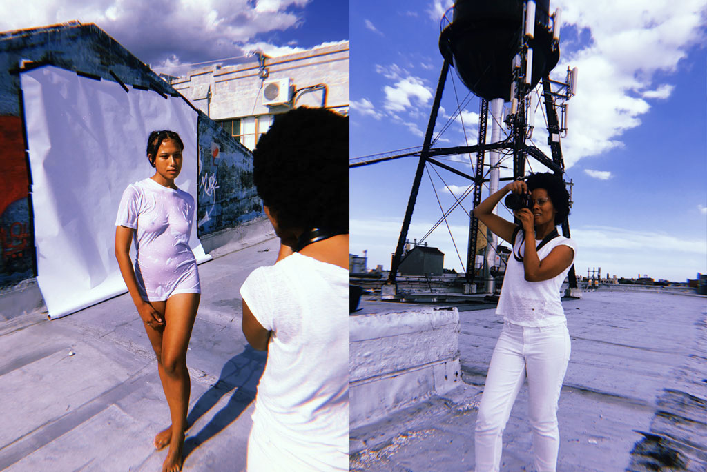 On set with photographer Dana Scruggs