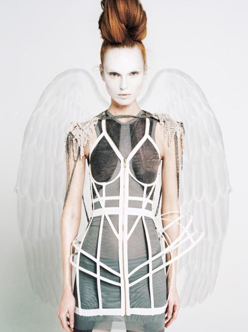 Chromat Winter Wonderland All White Cages Outfit Inspiration
