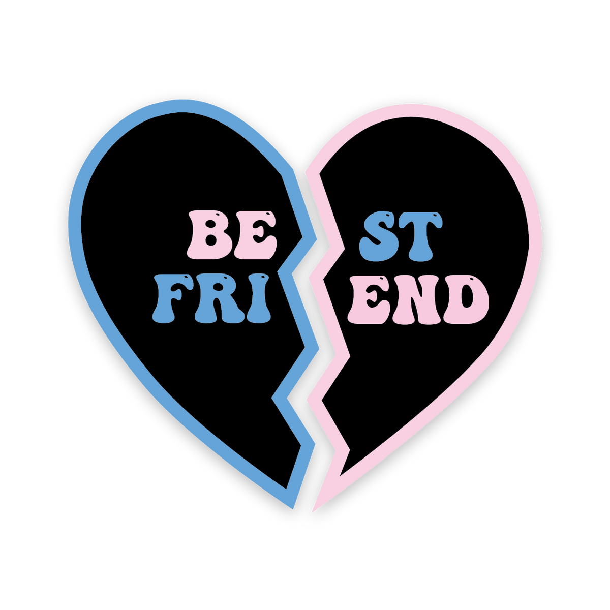 Best Friends Heart Sticker Card Wear 